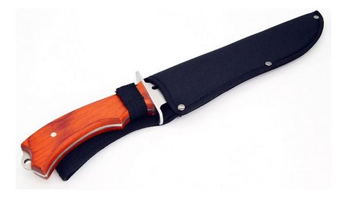Cuchillo Monte Táctico Navaja Mango De Madera 41 Cm Militar Supervivencia Caza Y Pesca Hoja Acero Inoxidable 420 Incluye Funda De Nylon