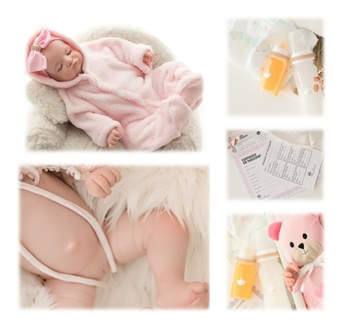 Imagem 2 de 5 de Bebê Reborn Original 100% Silicone Menina Olga Recém Nascida