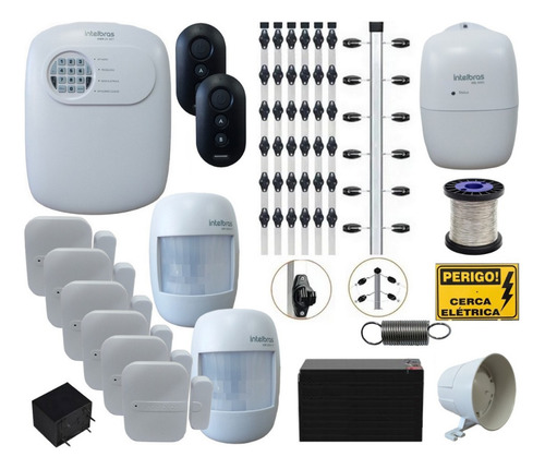 Kit Cerca Eletrica + Alarme Intelbras Anm 24 App 10 Sensor