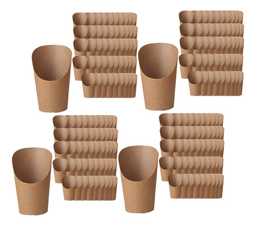 200x Copa De Helado Soporte De Vasos De Papel Kraft Para