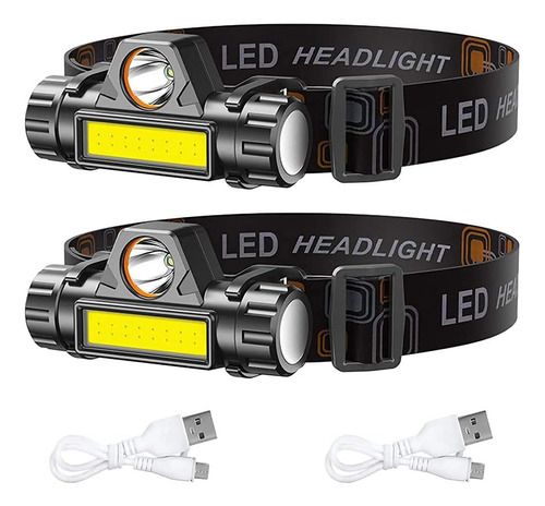 Linterna Frontal Led Recargable Trekking Pesca Camping