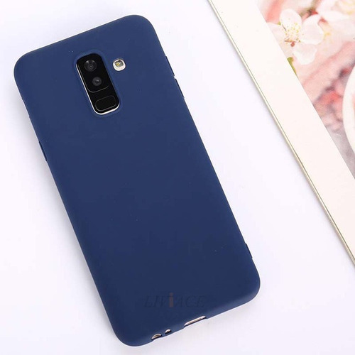 Funda de TPU compatible con Samsung Galaxy J8/A6 Plus, color azul marino