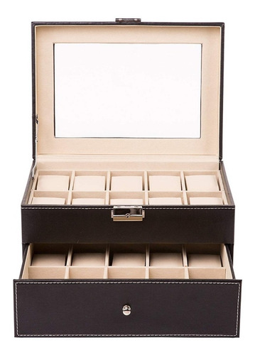 Imagen 2 de 2 de Caja Porta Relojes De 20 Un. Organizador De Relojes