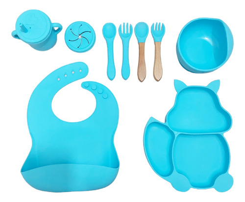 Set De Platos De Silicona Libre De Bpa Para Niños 8 Piezas