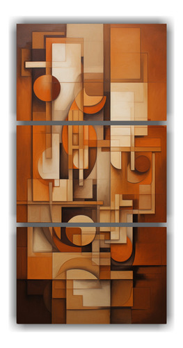 75x150cm Set 3 Artes Imagen Vision Cuadros Abstractos Marron