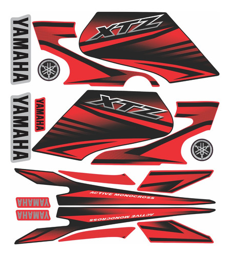 Kit Adesivos Xtz 125 2012 Vermelha 10354