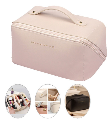 Necessaire Feminina Maquiagem Viagem Bolsa Organizador Couro