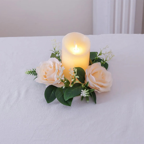 Corona De Velas De Seda Artificial Con Forma De Corona De Ro
