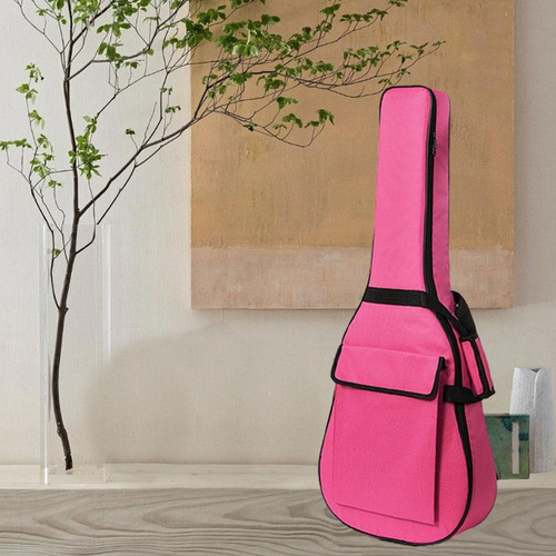 Imagen 5 de 9 de Bolsa De Guitarra De Tela Oxford Partes De 41 Pulgadas Rosa