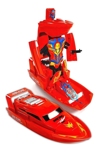 Transformers Lancha Auto Robot Convertible Luces 3d Sonido