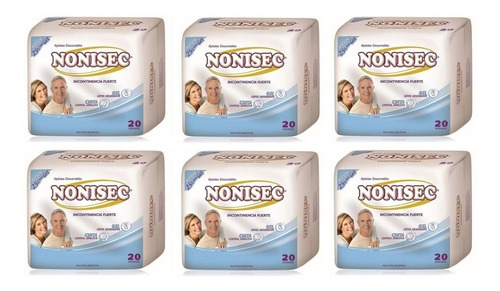 Aposito Pañal Nonisec Incontinencia Fuerte 6 Packs X 20 U