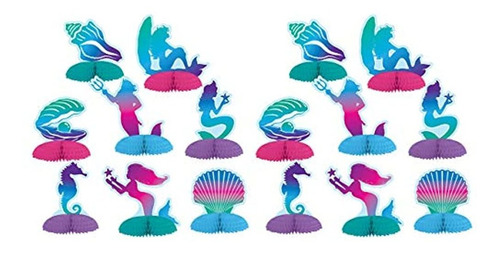 Beistle Mermaid Mini Table Centerpieces 16 Piece Under The S