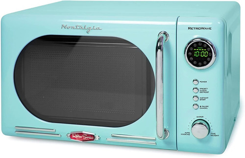 Nostalgia Nrmo7aq Aqua Retro Horno Microondas 700w 20 L