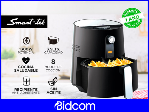 Freidora De Aire Smart Tek Air Fryer Sin Aceite 1300w Negro