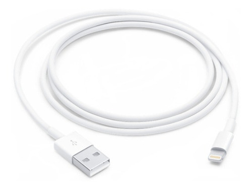 Imagen 1 de 7 de Cable De Conector Apple Lightning A Usb (1 Metro) Blanco
