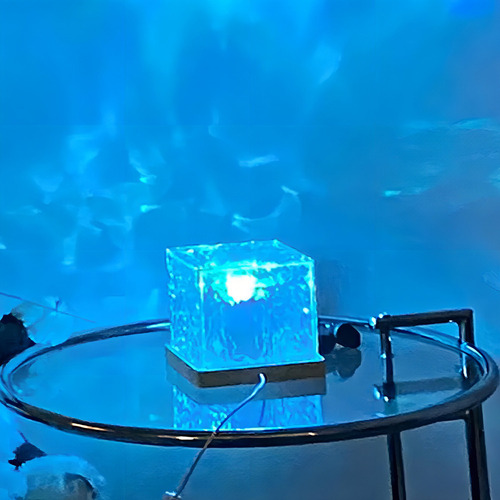 Lámpara De Mesa Efecto Ondas De Agua Luz De Noche