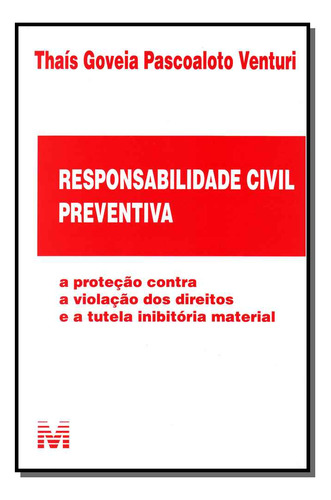 Libro Responsabilidade Civil Preventiva 01ed 14 De Venturi T