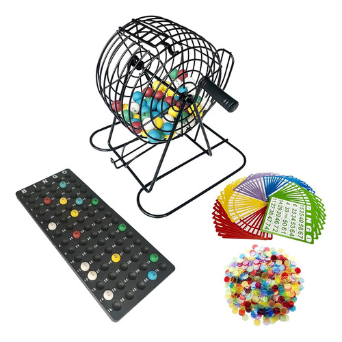 Yuanhe Deluxe Bingo Game Set - Jaula De Metal Con Tablero De