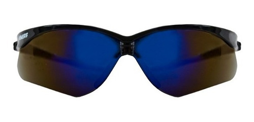 Imagen 3 de 4 de Lente De Seguridad Nemesis V30 Azul Espejo Con Armazón Negro