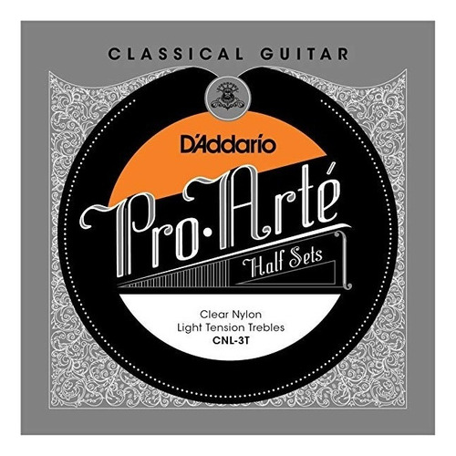 D'addario Cnl-3t Pro-arte Clear Nylon Guitarra Clásica Media