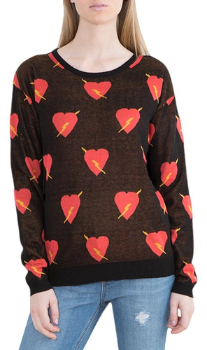 Suéter Con Diseño De Corazones (Usado)