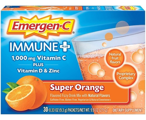 Emergen-c Inmune + Vitamina C Soporte Inmune Naranja 30 