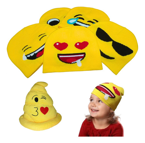 X12 Gorro Rocky Infantil Emoji Souvenir + Sombrero Emoticon 