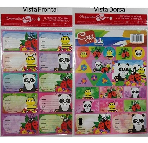 Imagen 2 de 9 de Etiquetas Escolares+stickers Varios Modelos Set De 29, X 2