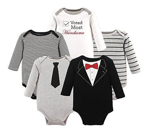 Pequeño Tesoro Unisex De Algodón Monos, Tuxedo De Manga Larg