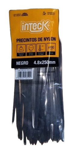 Precintos Plasticos Inteck  X100 Unid 4,8mm X 250mm (25cm) 