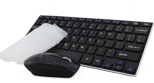 Teclado Mouse Sem Fio Tablet Note Pc Aluminio Usb Premium Mouse Preto Teclado Preto