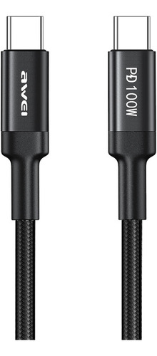 Cable Awei Cl-117t Tipo C A C 100w Negro   