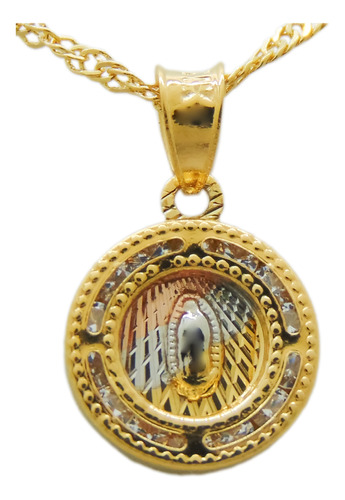 Medalla Virgen De Guadalupe 1 Cm Circular Chapa De Oro