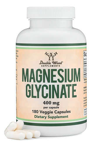 Glicinato de Magnesio Vegano Double Wood 400mg 180 Caps