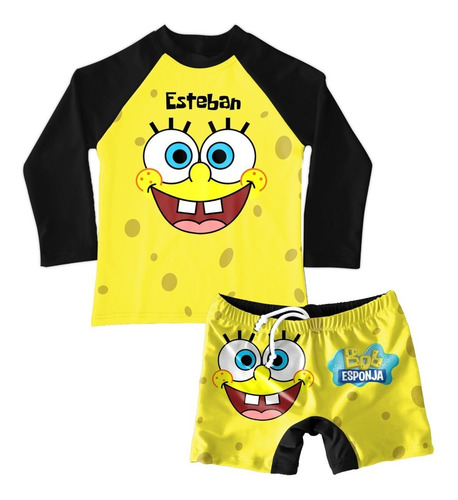 Conjunto De Traje De Baño Niño Bob Esponja