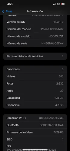 Celular iPhone 12 Pro Max Con Caja (Usado)