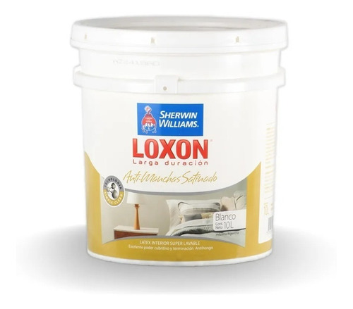 Loxon Latex Antimanchas Interior Lavable Satinado 10lts+pinc