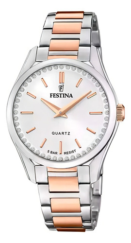 Reloj Festina Mujer F20620/1 Acero Combinado Rosé Color de la malla Plateado Combinado Rosé Color del bisel Plateado Color del fondo Plateado
