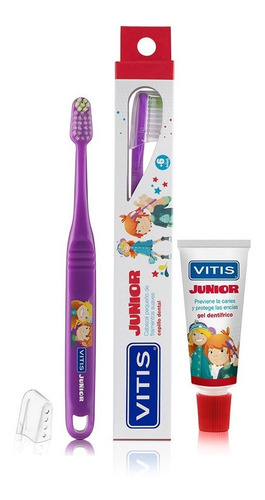 Cepillo Dental Vitis Junior + Gel 15ml. Pack 10 Unidades