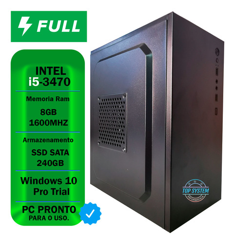 Pc Home Office Core I5 3470, 8gb Ddr3, Ssd 240gb