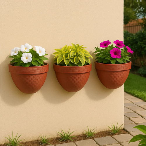 Kit 3 Vasos Meia Lua Jardim Vertical 3 Litros