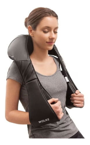 Masajeador Cervical 8 Rodillos Wolke + Calor + Bolso + Gtia