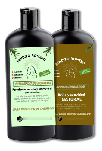 Pack Shampoo + Acondicionador Natural De Romero 