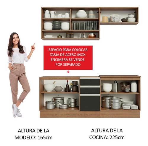 Cocina Integral Completa Modular Madesa Glamy 200cm Mn 03