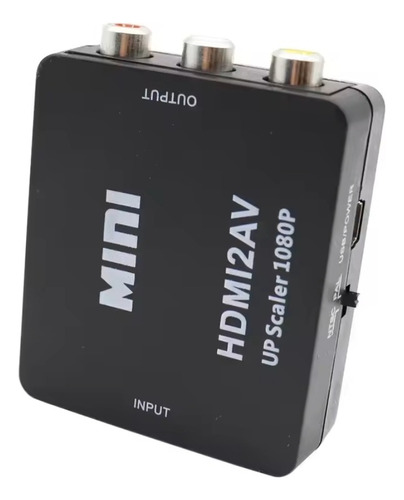 Adaptador Convertidor 1080p Entrada Hdmi A Salida Rca (av) Negro