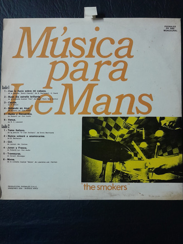 Música Para Le Mans The Smokers , Disco Vinilo Lp (Usado)