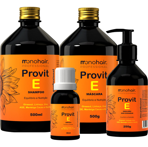 Kit Monovin Provit E Girassol Hidro-nutrição (4 Ítens)