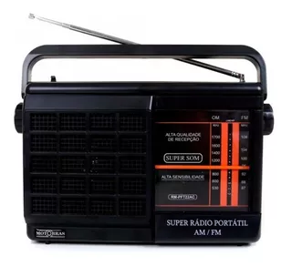 Radio Portátil Motobras Am Fm 4 Pilhas E Bivolt Fone Ouvido Voltagem 110v/220v