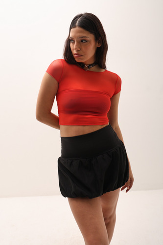 Remera Top Para Salir Tul Woka Mujer Naif