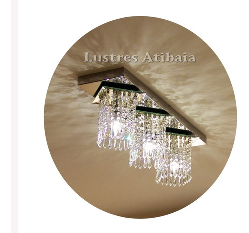 Lustre Retangular Em Cristal Legítimo  Modelo Ever